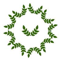 Kreisrahmen aus Blättern. Hochzeitsdekorationen, Einladungen. grüne Silhouette. vektorillustration für ihr design, web. vektor