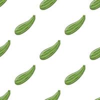 seamless mönster med färsk zucchini isolerad på vit bakgrund. organisk mat. tecknad stil. vektorillustration för design, webb, omslagspapper, tyg vektor