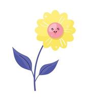 Sonnenblume im Kawaii-Stil vektor