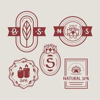 fünf Spa-Embleme-Symbole vektor