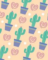söt kaktus mönster vektor