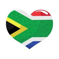 Sydafrika flagga i hjärtat vektor
