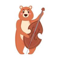 süßer Bär, der Cello spielt vektor