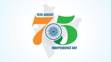 75. Jahr des Unabhängigkeitstages Indiens vektor