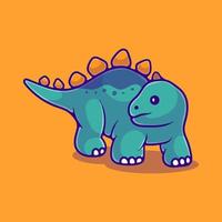 niedliche Stegosaurus-Dinosaurier-Illustration geeignet für Maskottchen-Aufkleber und T-Shirt-Design vektor