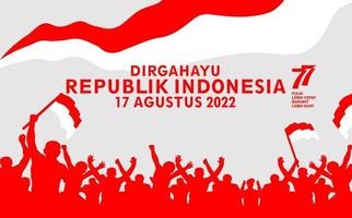 glückliche republik indonesien, hintergrund 17. august, indonesiens geburtstag, unabhängigkeitstag vektor