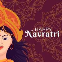 glad navratri illustration i platt stil vektor