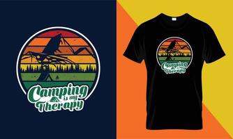 camping är min terapi t-shirt design, äventyr, camping vektor