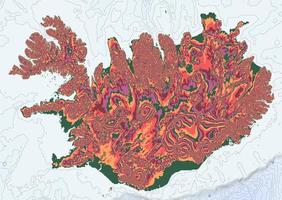 Vektor Island topografische Kartenkunst