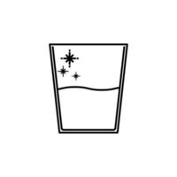 Glas- oder Tassenliniensymbol mit kaltem Wasser. auf weißem Hintergrund. isoliert, einfach, Linien, Silhouetten und sauberer Stil. geeignet für Symbole, Zeichen, Icons oder Logos vektor