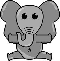 söt elefant karaktär med kram pose för maskot grafisk designelement vektor