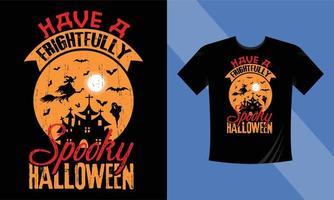 ha en skrämmande spöklik halloween - halloween t-shirt designmall. natt, måne, häxa, mask. natt bakgrund t-shirt för tryck vektor