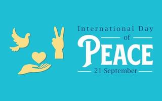 internationella fredsdagen, 21 september, postdesign vektor