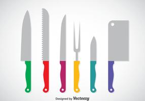 Färgglada matlagningsknivar sätta vektor