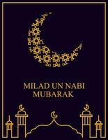 glücklich eid milad un nabi mubarak. islamischer designhintergrund. geeignet für Grußkarten, Poster und Banner, editierbarer Vektor eps 10