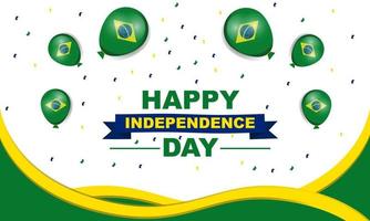 Happy Independence Day Brasilien Grußkarte mit Band, Vektorgrafik-Design vektor
