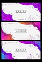 uppsättning färgglada mall banners med gradient färger. design med flytande form, bakgrundsdesign vektor