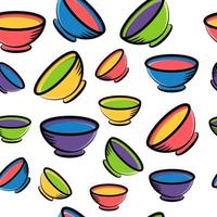 färgglada skål sömlösa mönster perfekt för bakgrund eller tapet vektor