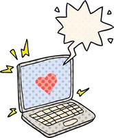 Internet-Dating-Cartoon und Sprechblase im Comic-Stil vektor