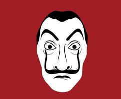 dali mask la casa de papel design grafisk netflix film abstrakt vektor illustration pengar rån i röd bakgrund