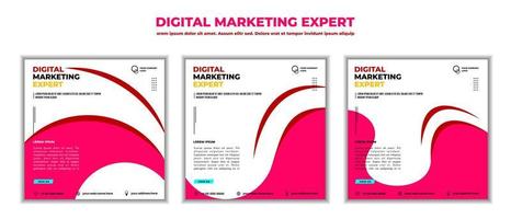 digital marknadsföring företag webinar sociala medier inlägg. vektor illustration och text