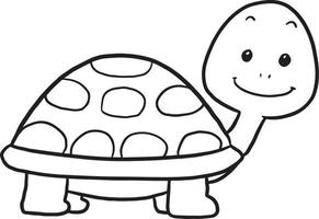 sköldpadda djur tecknad doodle kawaii anime målarbok söt illustration ClipArt karaktär vektor