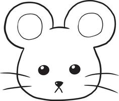 råtta doodle tecknad kawaii anime söt målarbok vektor