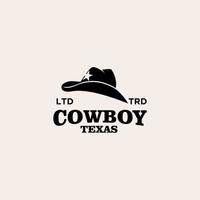 texas cowboyhatt premium vintage logotypdesign vektor