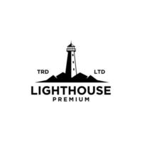 Premium-Leuchtturm-Vektor-Logo-Design vektor