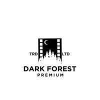 premium tallskogsfilm vektor svart logo ikon design