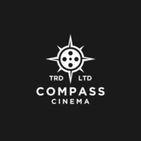 Premium Kompass Abenteuerfilm Vektor schwarzes Logo Vektordesign