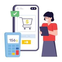 moderne flache Illustration des E-Commerce vektor