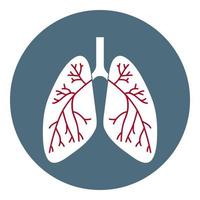 Vektor-Lunge-Symbol. Gesundheitssymbol isoliert auf weißem Hintergrund. flacher Stil. vektorillustration für apps, website. vektor
