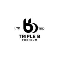 trippel b bbb brev logotyp ikon design vektor