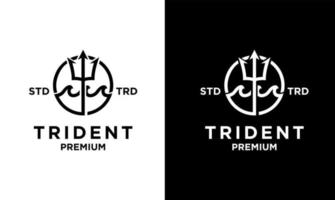 Trident havet vintage logotypdesign vektor