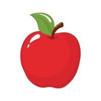 rött äpple isolerad på vit bakgrund. ekologisk frukt. tecknad stil. vektor illustration för någon design.