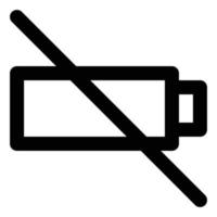 Symbol für leeren Batterielinienstil leere Zustände vektor