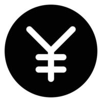 Yen-Symbol im soliden Stil mit Geldmotiven vektor