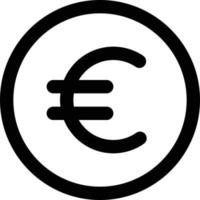 Geld thematische Linienart Euro-Symbol vektor