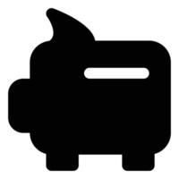 Sparschwein-Symbol im soliden Stil mit Geldmotiven vektor