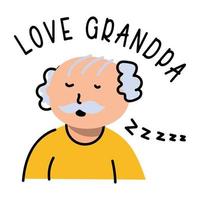 ein süßes Oma-Gesichts-Doodle-Symbol vektor