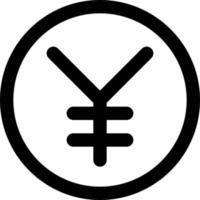 Yen-Symbol im Stil der Geldlinie vektor