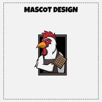 mat logotyp vektor grillad kyckling maskot illustration design