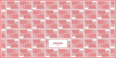 Zufälliges quadratisches Muster mit dominanter roter Pastellfarbe vektor