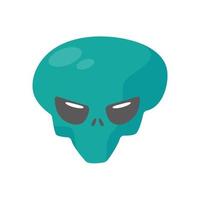 fremde Gesichter. grüne Alien-Kreatur mit großen Augen vektor