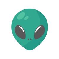 fremde Gesichter. grüne Alien-Kreatur mit großen Augen vektor