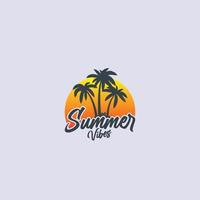 sommer vibes waren silhouette t-shirt design. sommer logo symbol vorlage vektorbild vektor