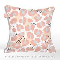 Vektor minimaler Pastellleopard und abstraktes nahtloses Muster, beige, rosa und hellblau.