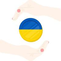 ukrainska hryvnian vektor handritad flagga, ukrainska flaggan vektor handritad flagga
