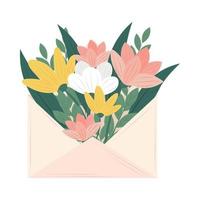kuvert med blommor vektor